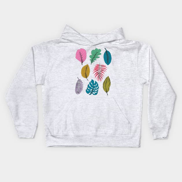 Tropical Leaves #2 Kids Hoodie by SWON Design